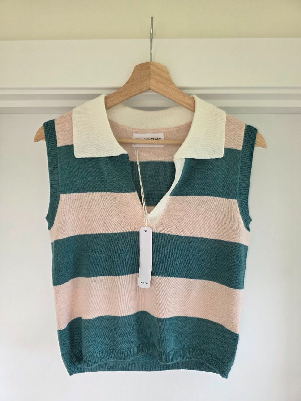Anthropologie Self Contrast sleeveless knit polo | NWT | Small